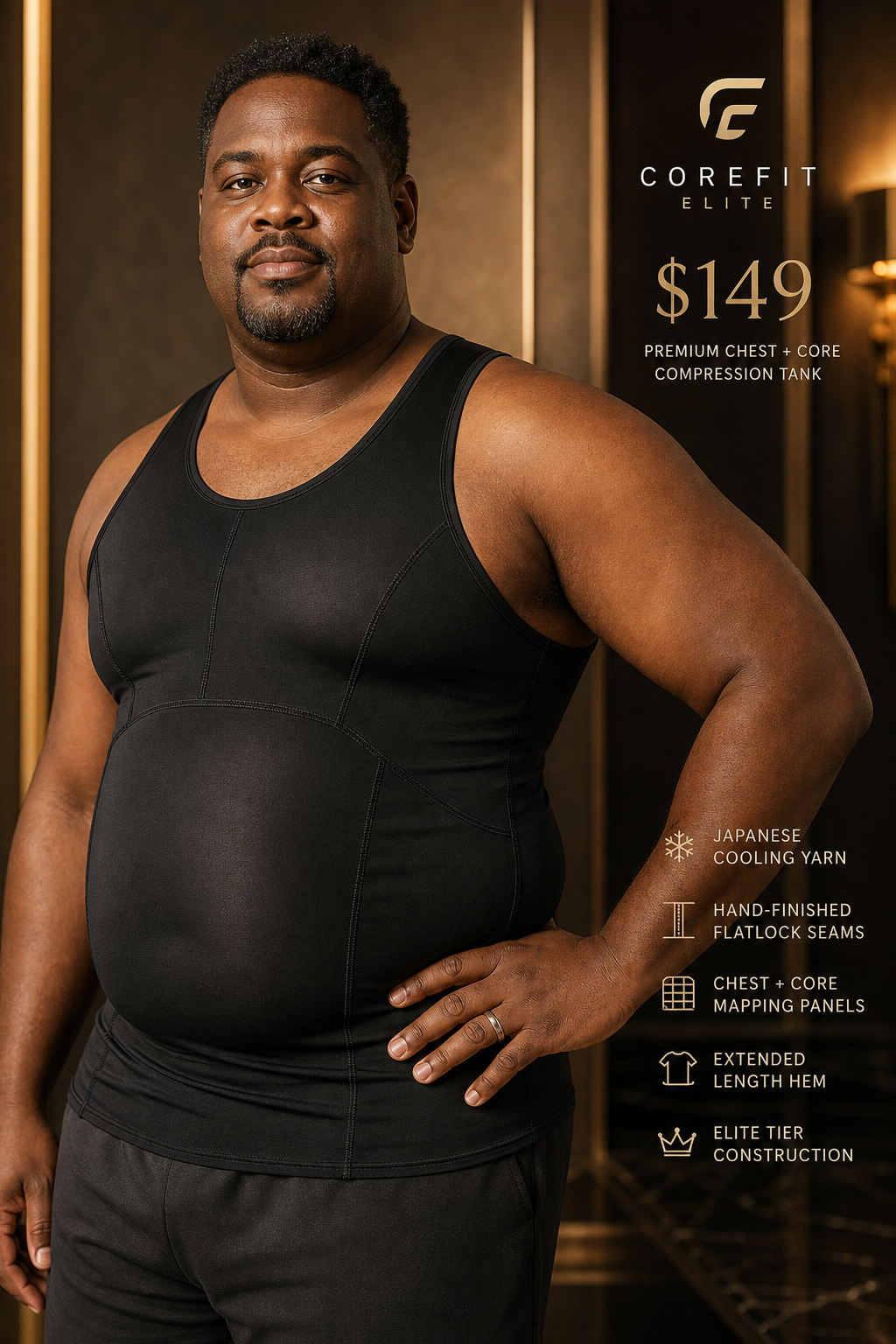 CoreFit Elite — Chest + Core Compression Tank